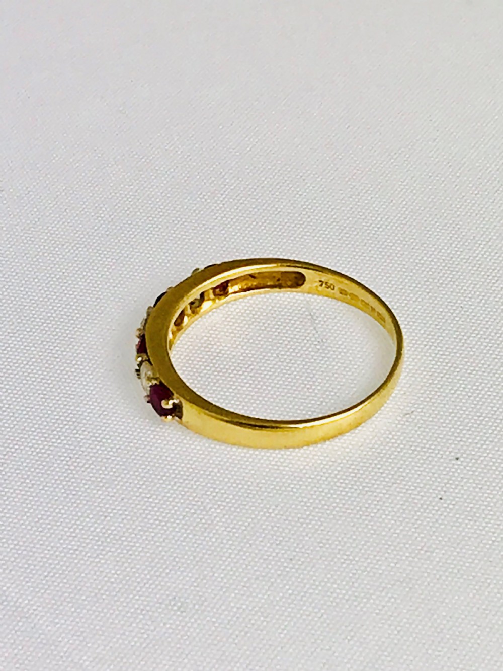 18ct Gold Ruby and Diamond Half Eternity Ring View VII