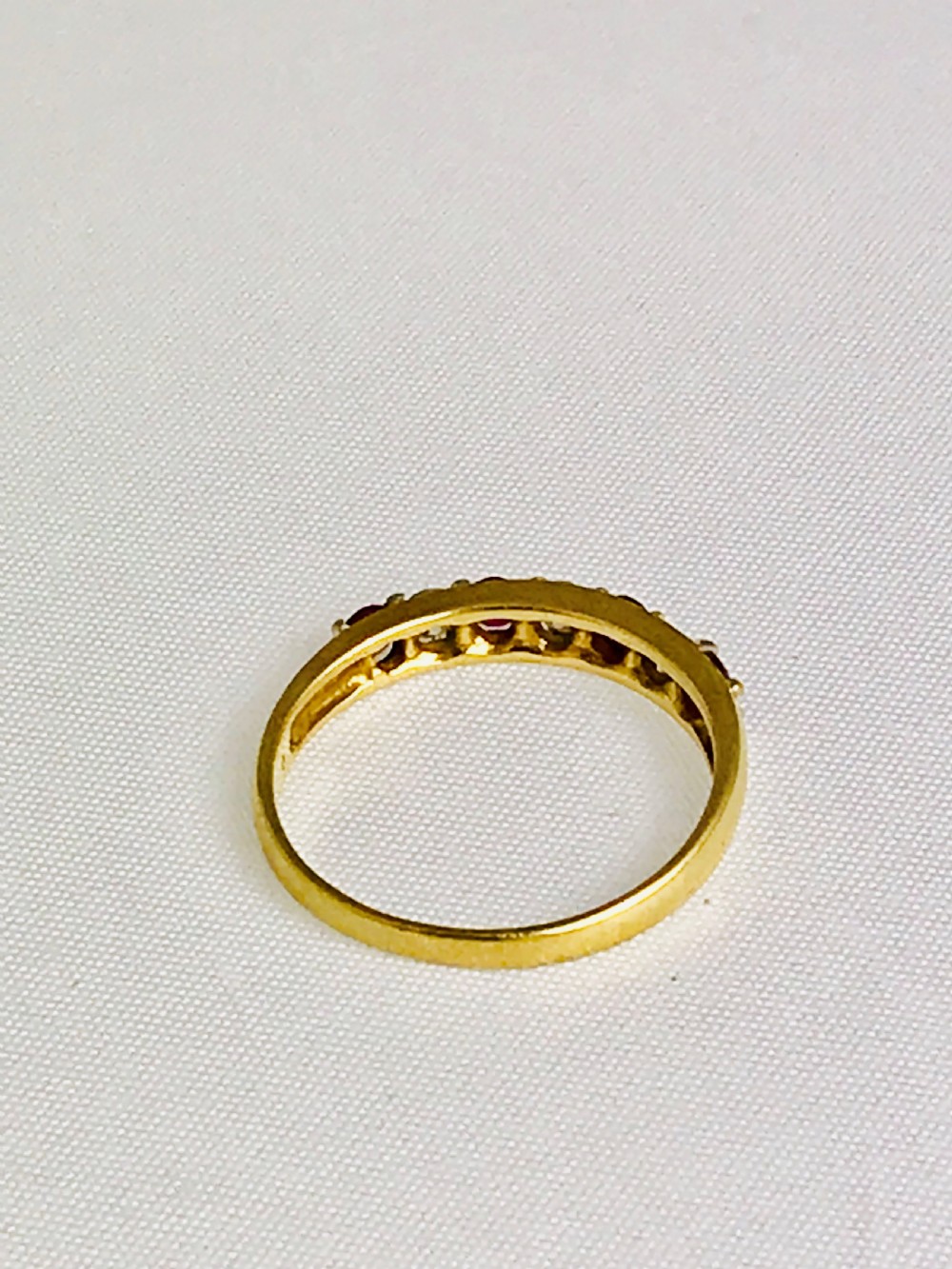 18ct Gold Ruby and Diamond Half Eternity Ring View VIII