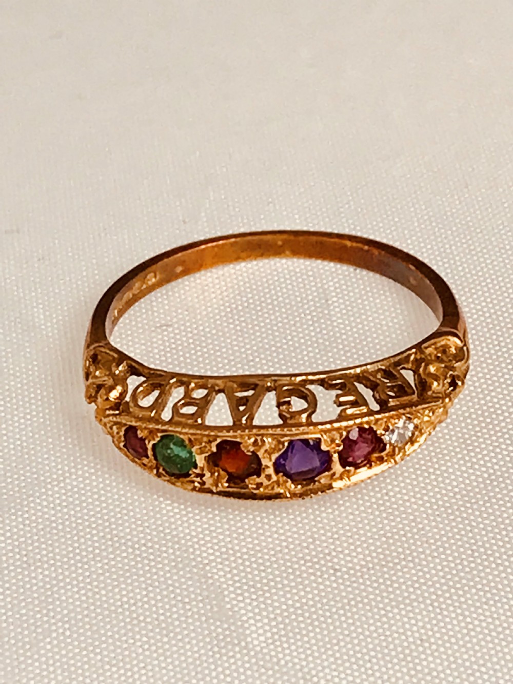 Lovely Art Deco Multi Gemstone Regard Ring