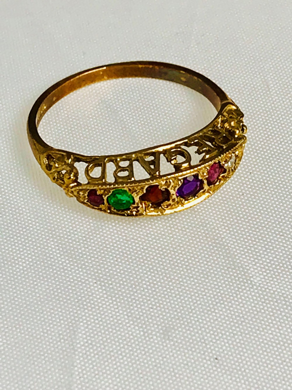Lovely Art Deco Multi Gemstone Regard Ring View II
