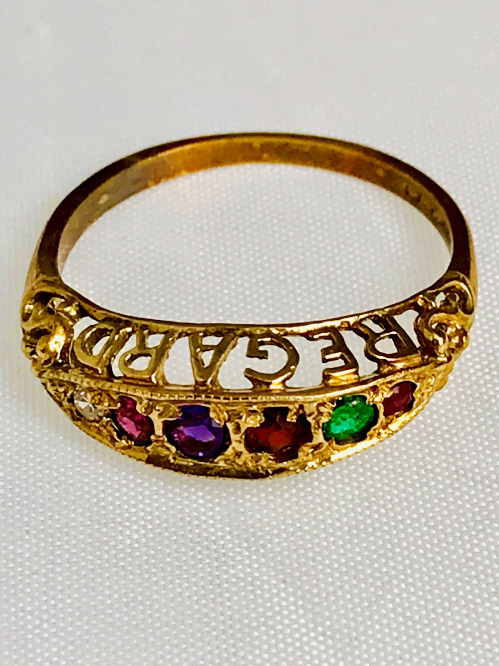 Lovely Art Deco Multi Gemstone Regard Ring View VI