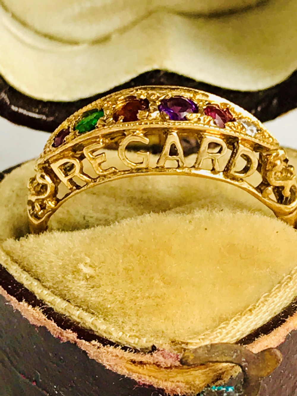 Lovely Art Deco Multi Gemstone Regard Ring View VII