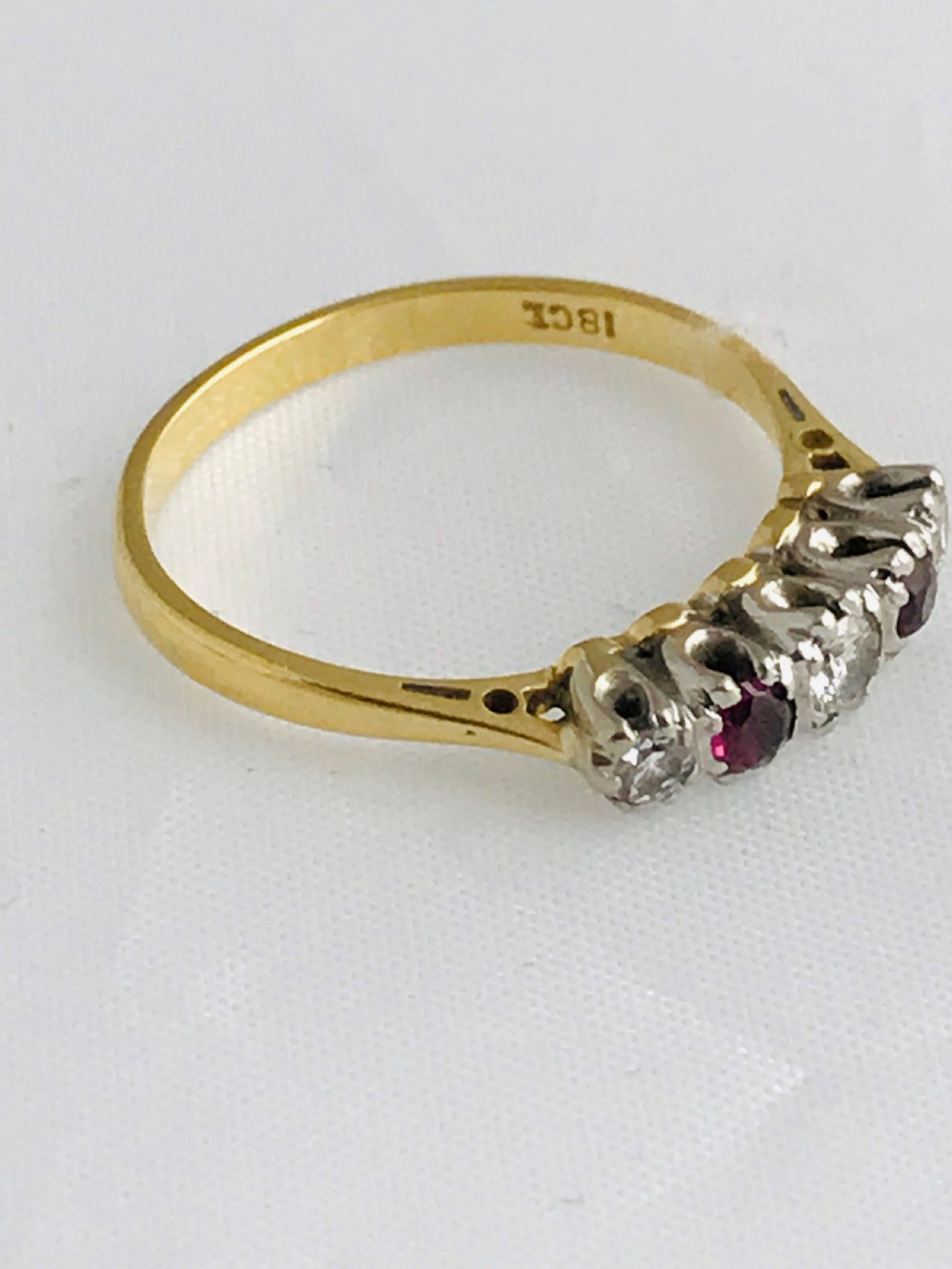 Super Edwardian 18ct Gold Ruby & Diamond Gypsy Ring View XII