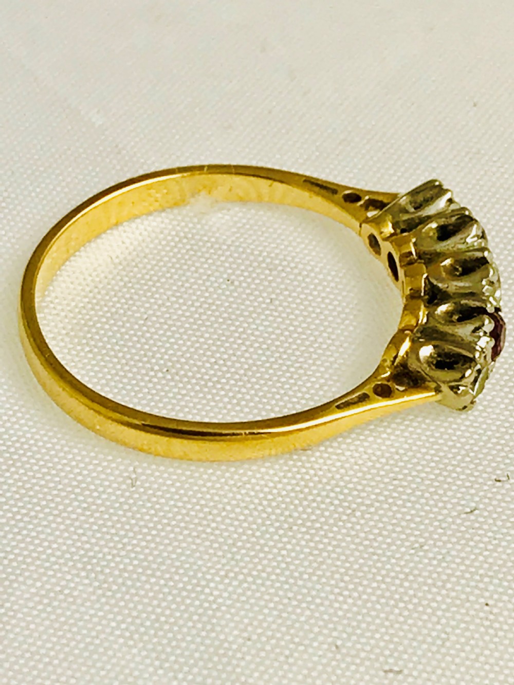 Lovely Edwardian 18ct Yellow Gold Diamond and Ruby Ring View IV