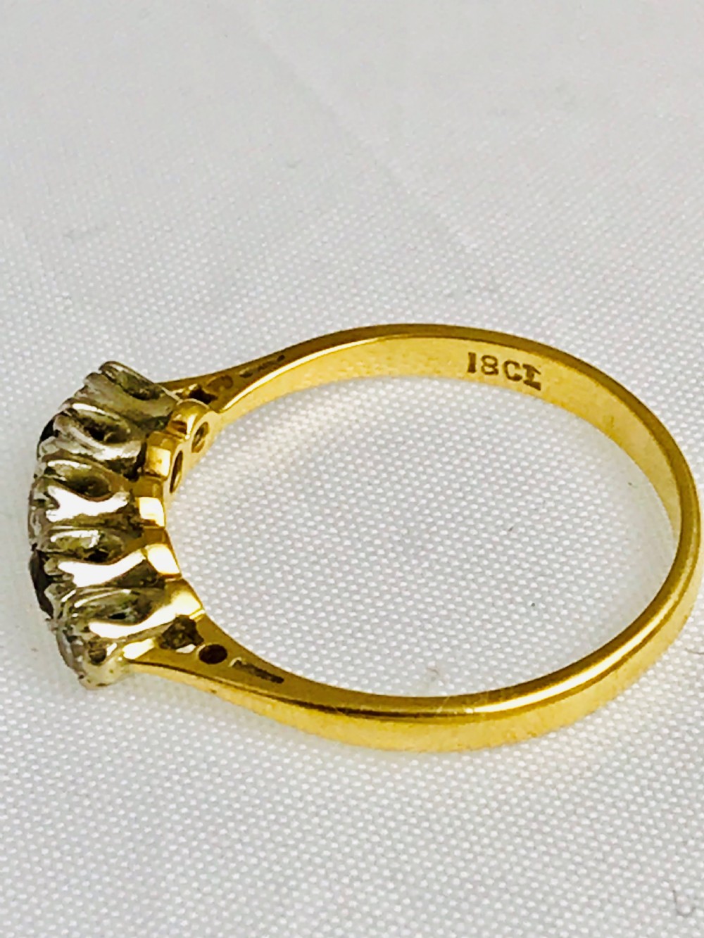 Lovely Edwardian 18ct Yellow Gold Diamond and Ruby Ring View V