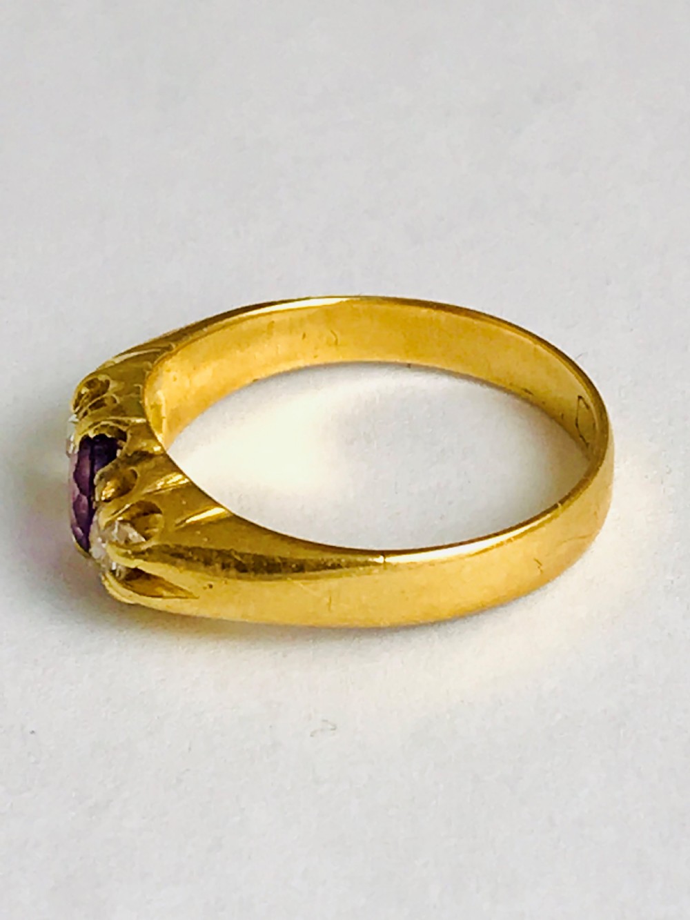 
Antique 18ct Gold Amethyst & Diamond Ring View VI