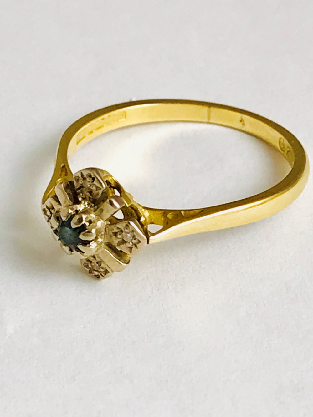 Victorian 18ct Gold Diamond and Sapphire Ring View II