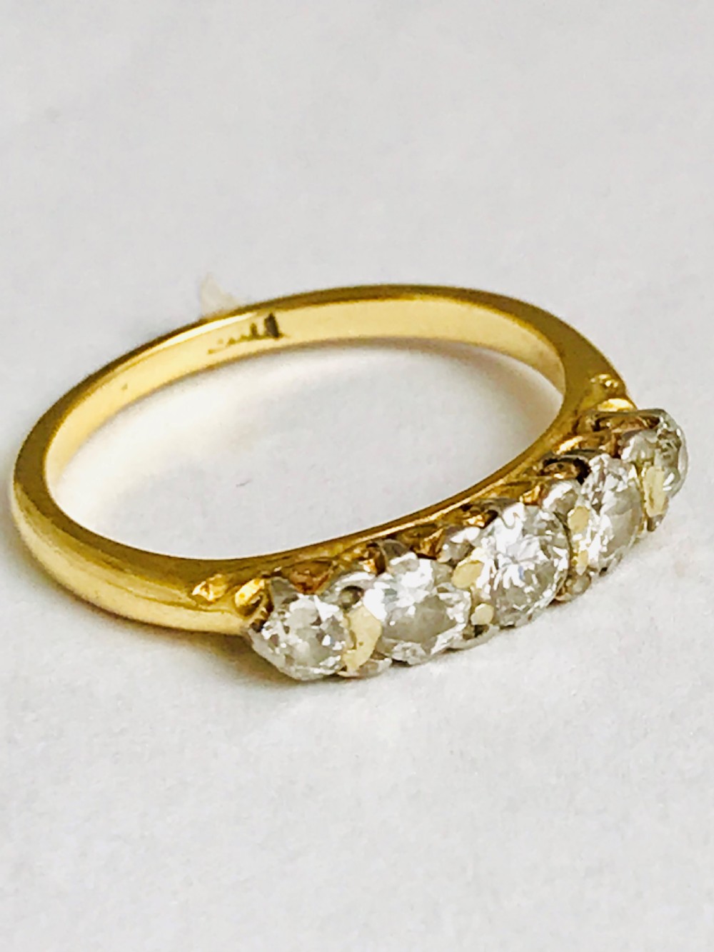 Beautiful Victorian 18ct Gold Five Stone Old Cut Diamond Ring 0.6ct View IV