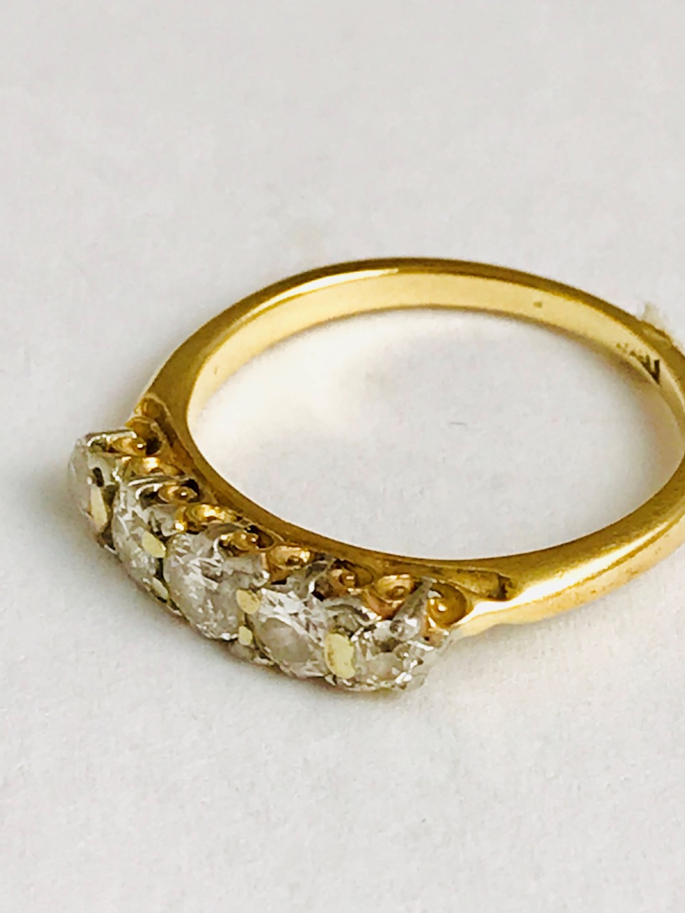 Beautiful Victorian 18ct Gold Five Stone Old Cut Diamond Ring 0.6ct View II