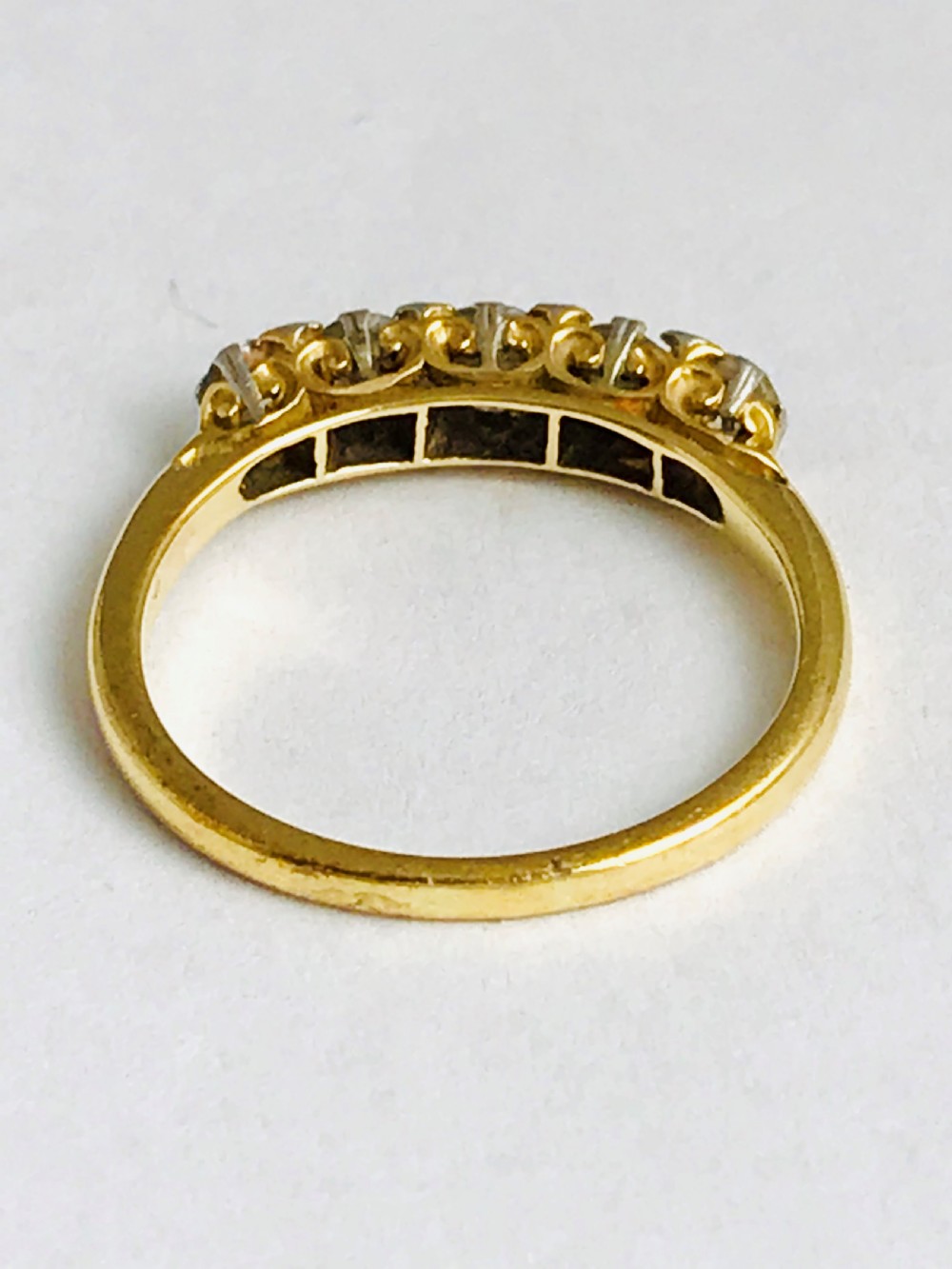 Beautiful Victorian 18ct Gold Five Stone Old Cut Diamond Ring 0.6ct View VIII