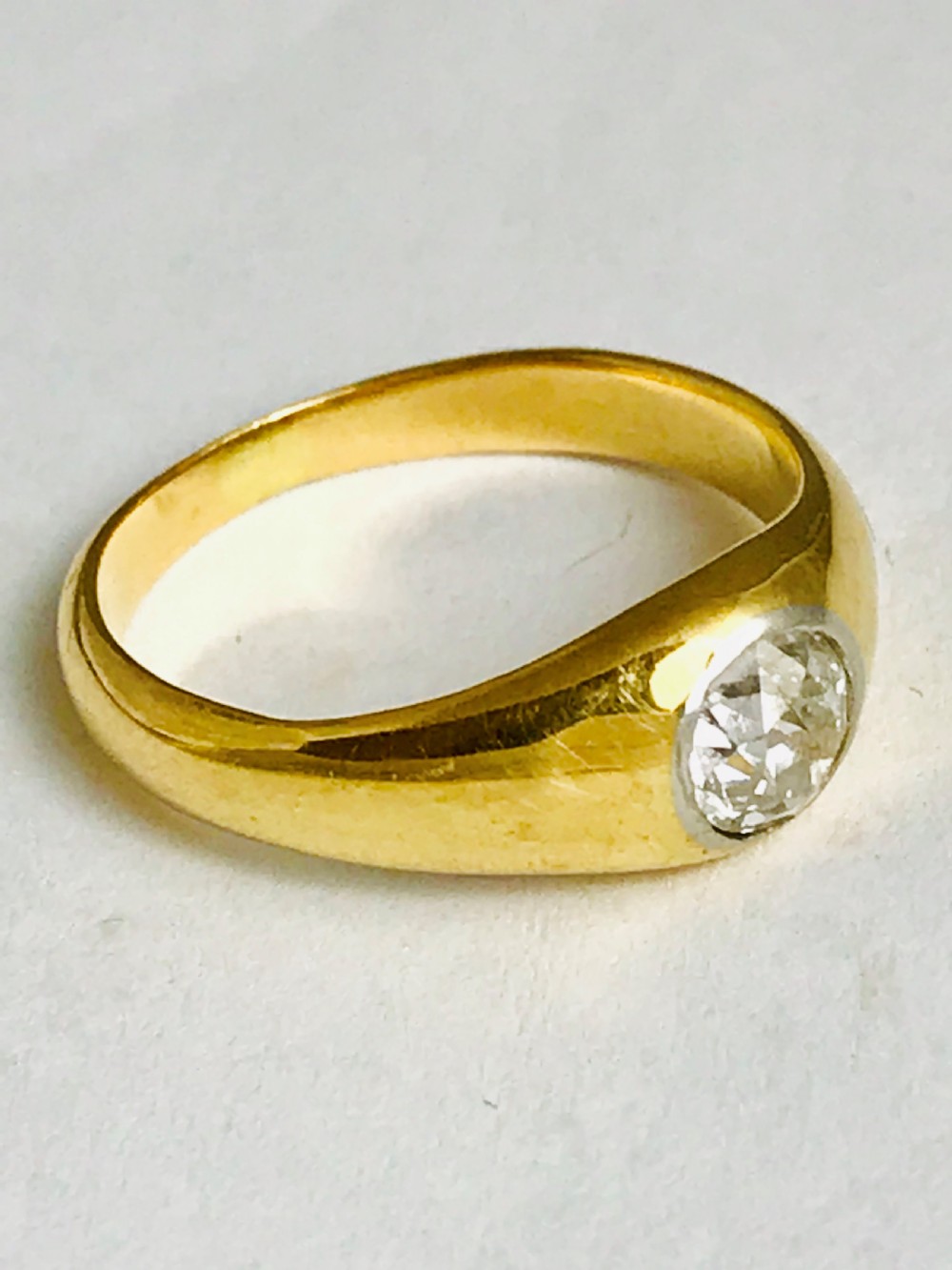 Beautiful Art Deco 18ct Gold 0.6ct Diamond Solitaire Ring View II