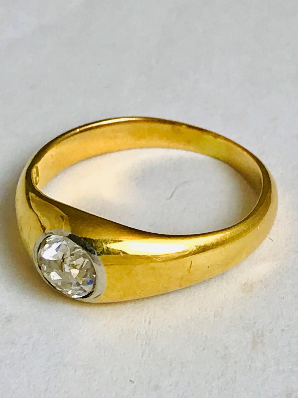 Beautiful Art Deco 18ct Gold 0.6ct Diamond Solitaire Ring View III