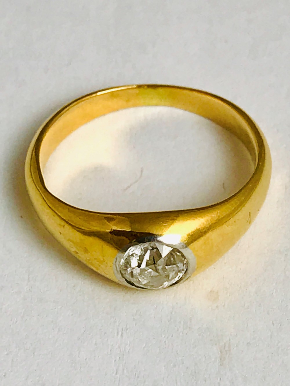 Beautiful Art Deco 18ct Gold 0.6ct Diamond Solitaire Ring View IV