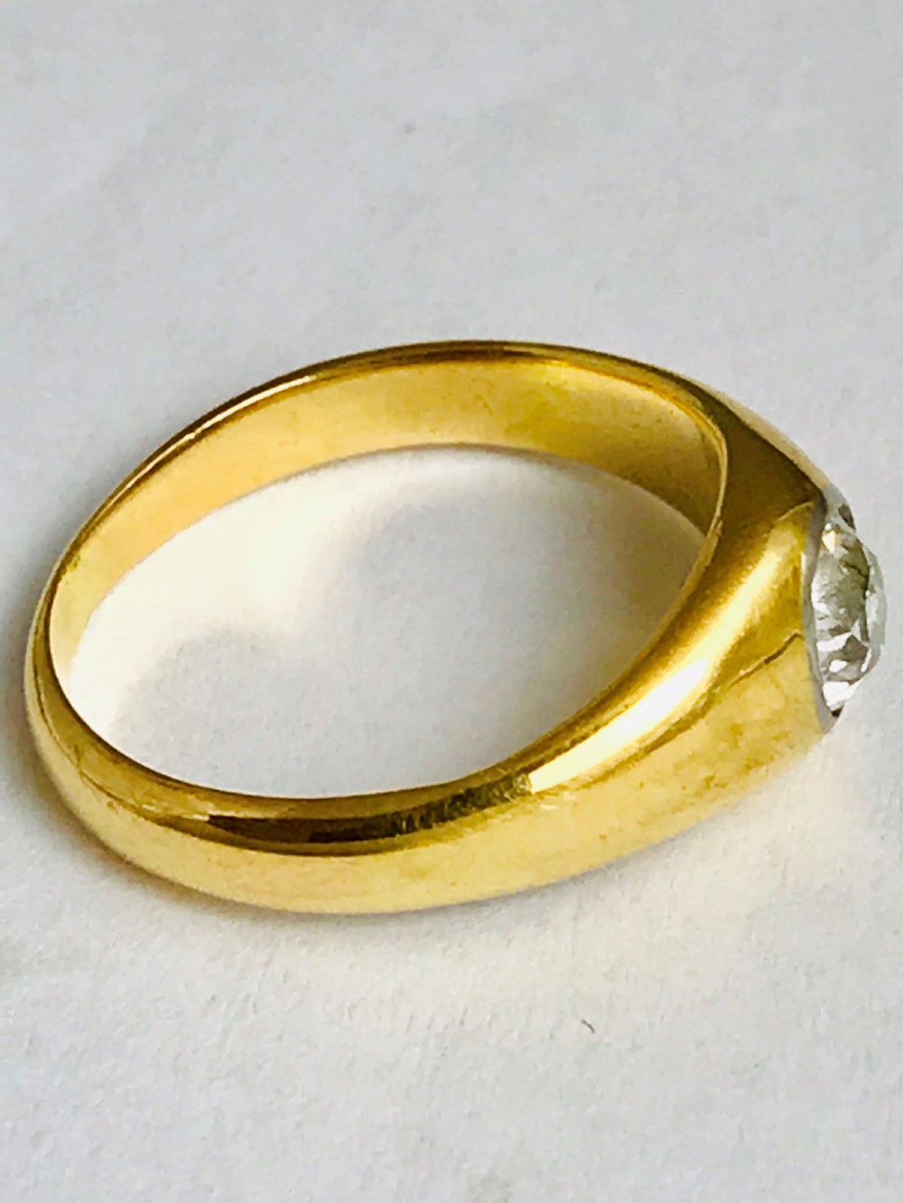 Beautiful Art Deco 18ct Gold 0.6ct Diamond Solitaire Ring View VI