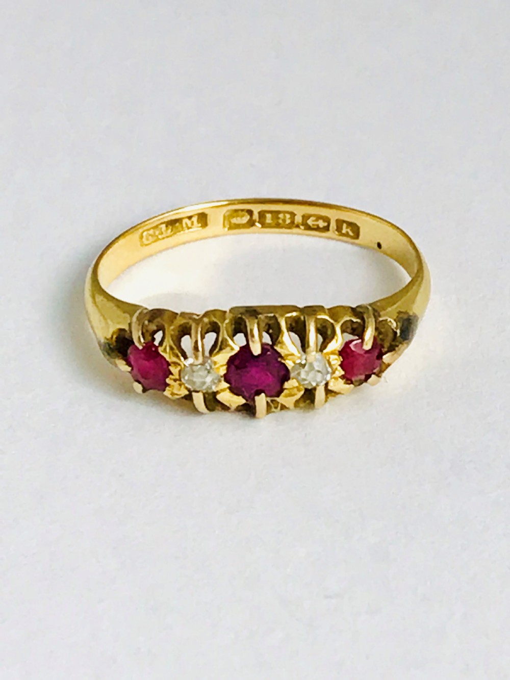 Edwardian 18ct Gold Ruby & Diamond Ring