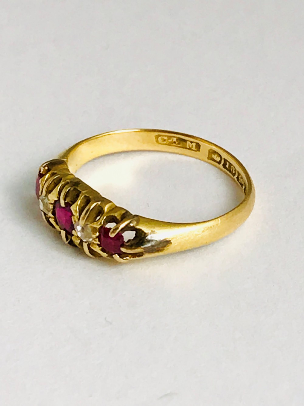 Edwardian 18ct Gold Ruby & Diamond Ring View III