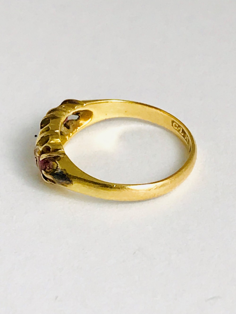 Edwardian 18ct Gold Ruby & Diamond Ring View IV