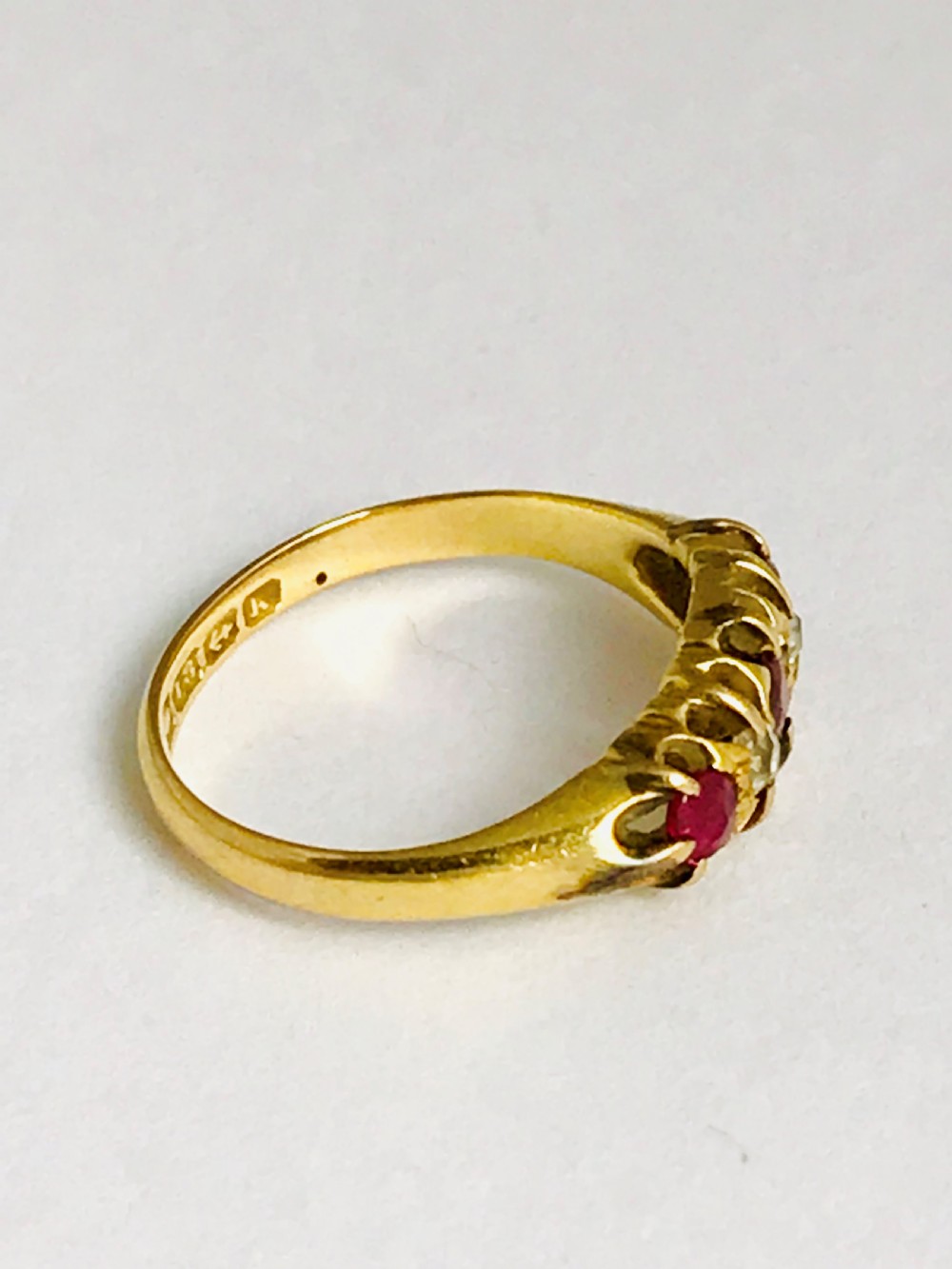 Edwardian 18ct Gold Ruby & Diamond Ring View V