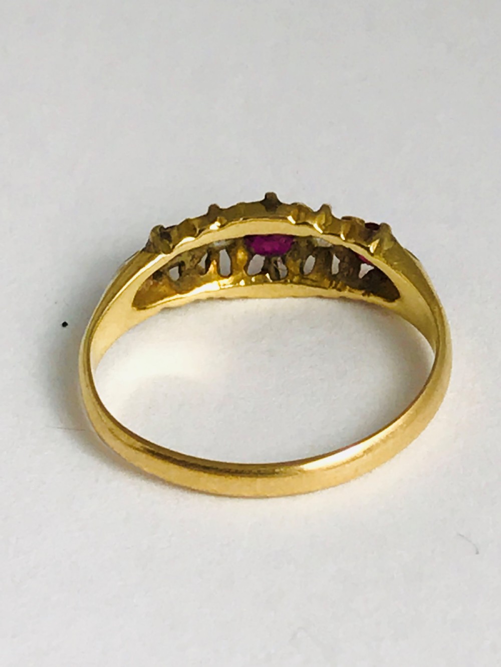 Edwardian 18ct Gold Ruby & Diamond Ring View VI