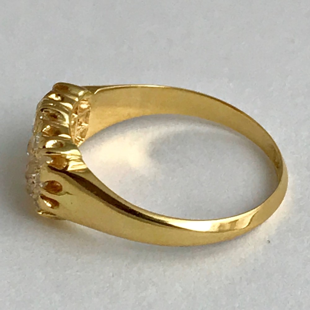 A Three Row 18ct Gold Diamond Cluster Ring 0.50ct. Size N View IV