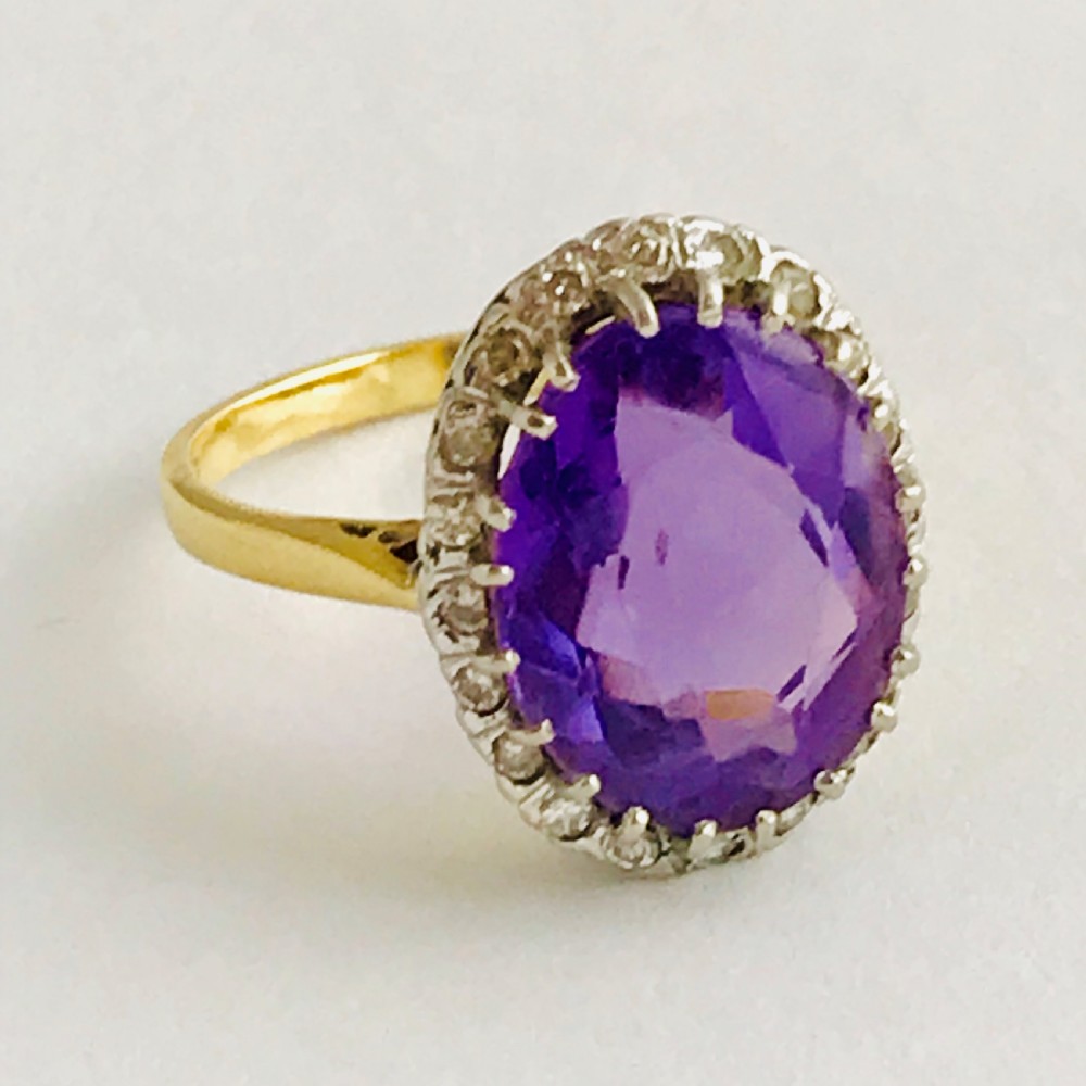 A Large Violet 8ct Amethyst Surrounded by Diamonds
 View III