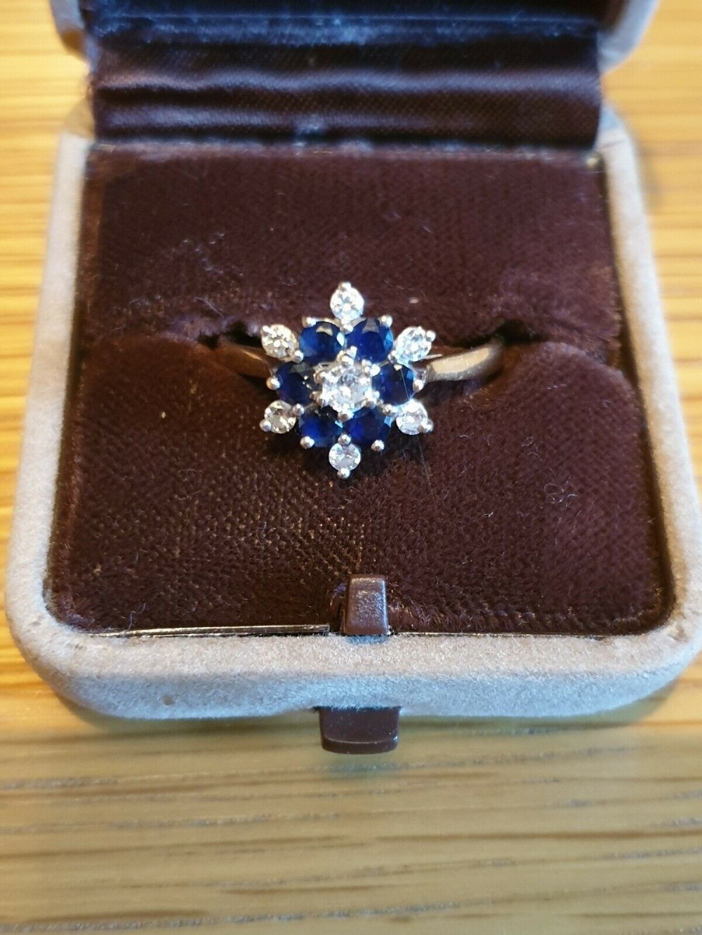 Sapphire diamond flower ring discount