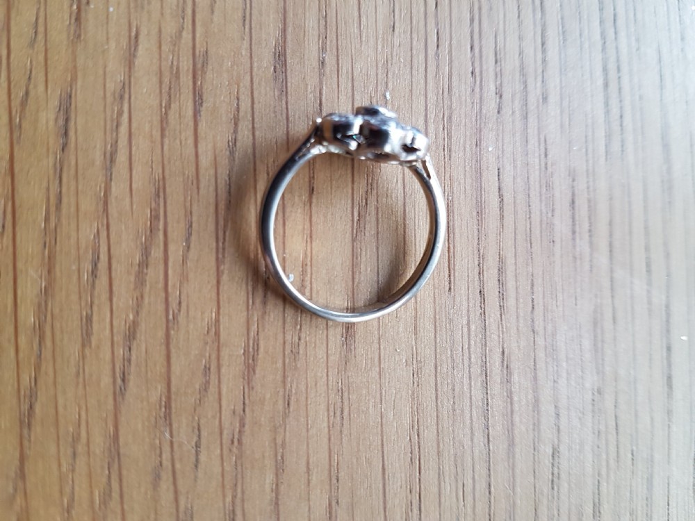Beautiful 18ct White Gold Antique 1ct Diamond Cluster Ring View VI