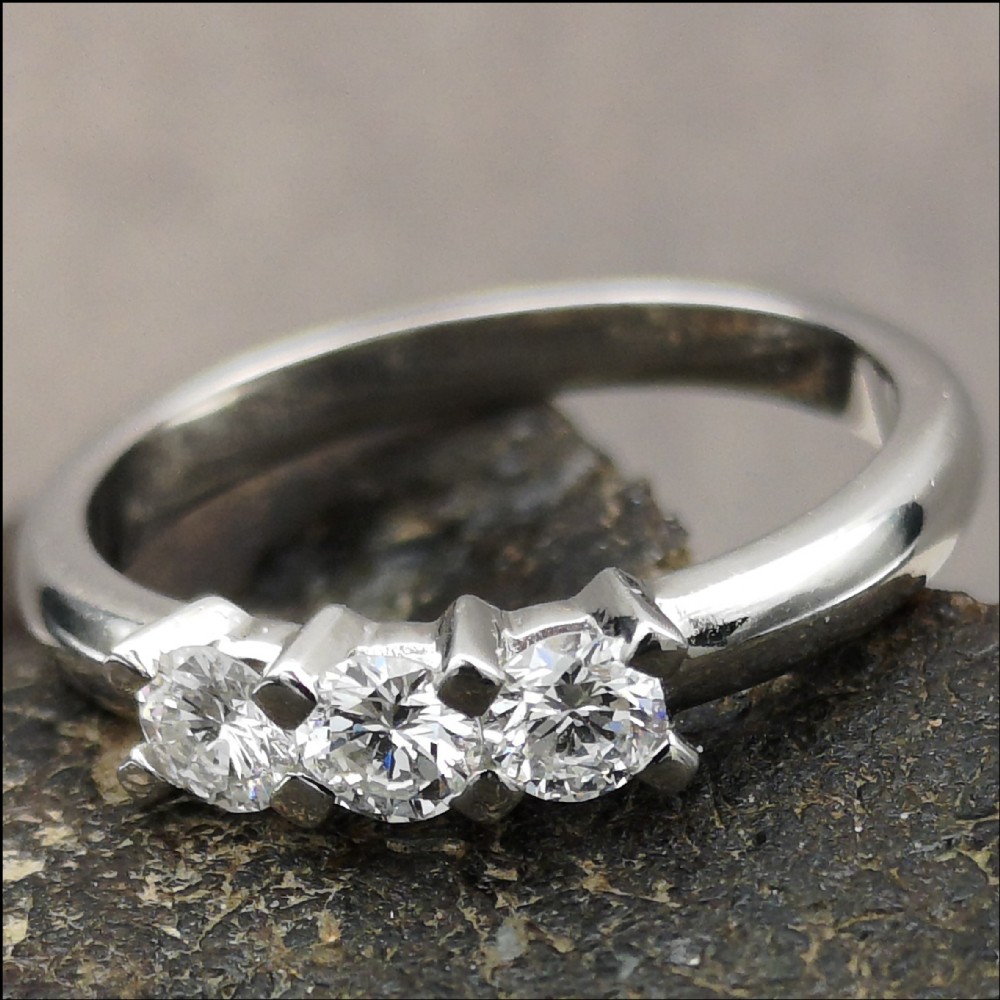 Platinum 3 Stone Diamond (0.60ct) Ring