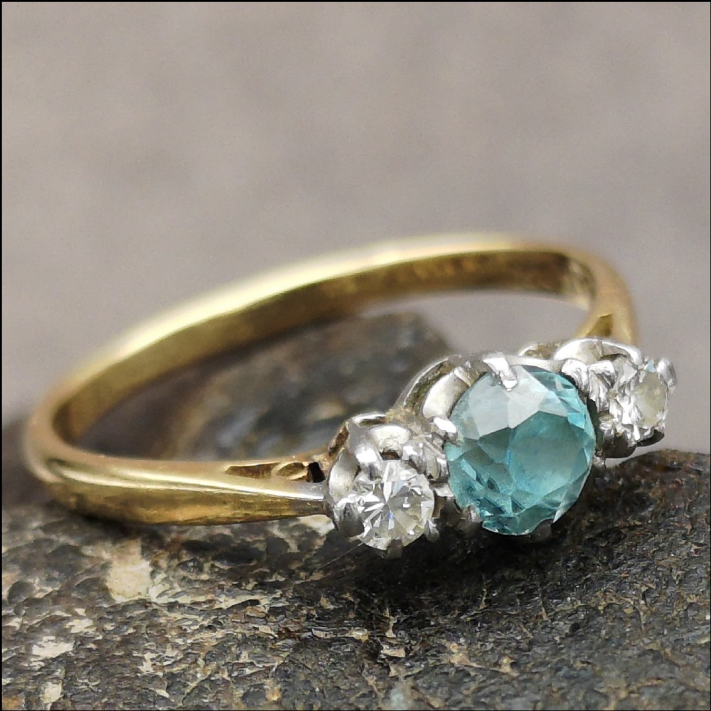  1950's Topaz and Diamond set in 18ct Gold and Platinium