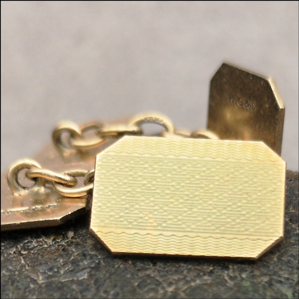 Pair of Heavy Mid Century 9ct Gold Cufflinks