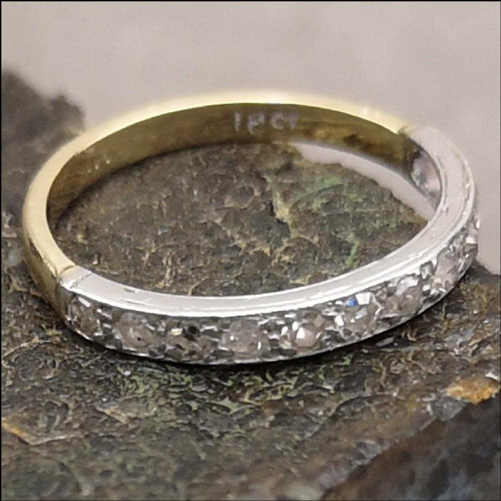 Stunning Art Deco 18ct Gold Diamond 1/2 Eternity Ring