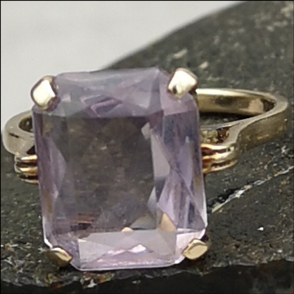 9ct Gold Amethyst (5ct) Ring, Size K
