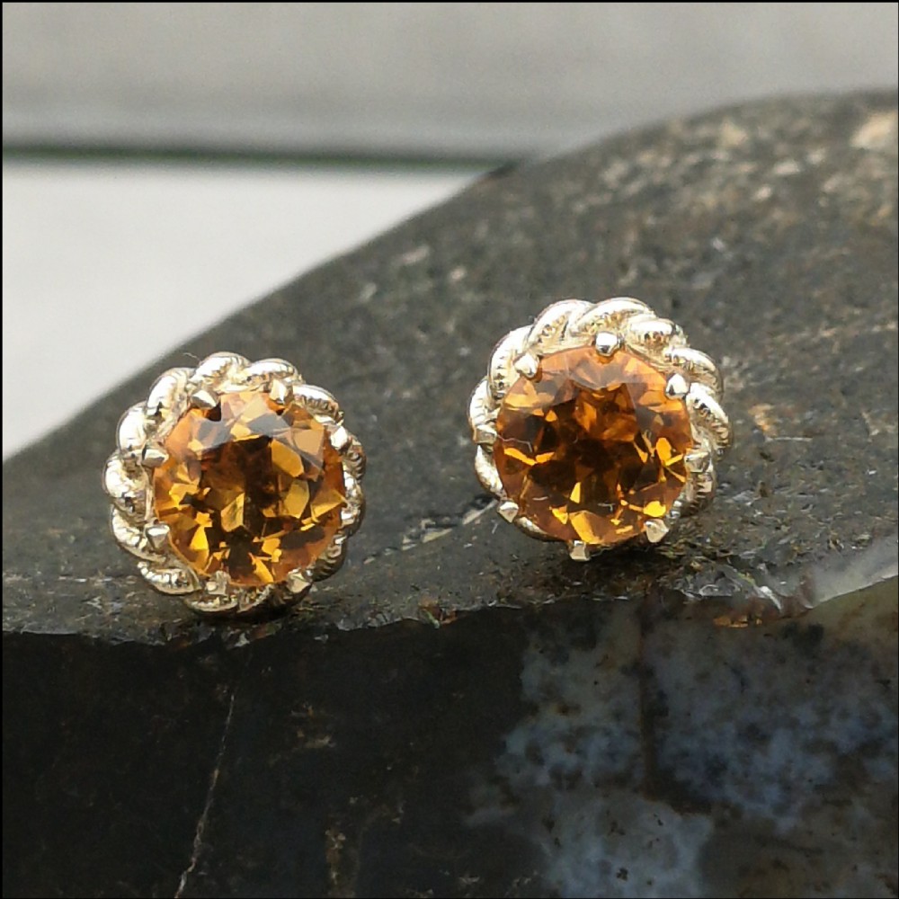 9ct Citrine Stud Earrings