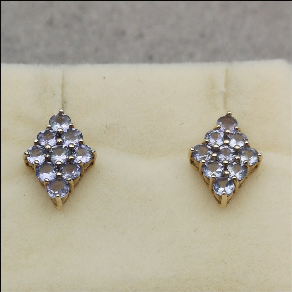 9ct Gold Tanzanite Stud Earrings