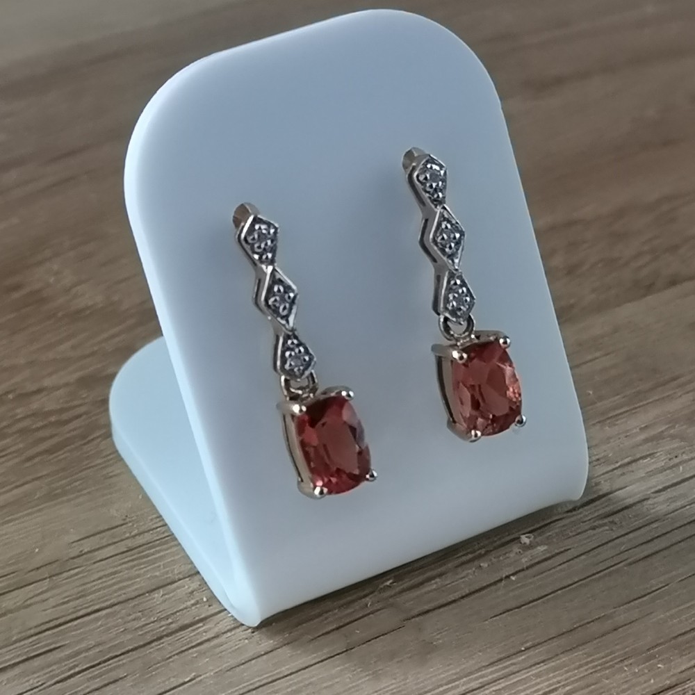 9ct Gold Morganite and Diamond Stud Earrings