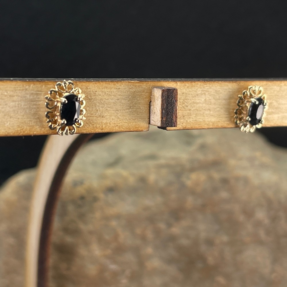 9ct Gold Sapphire Stud Earrings View V
