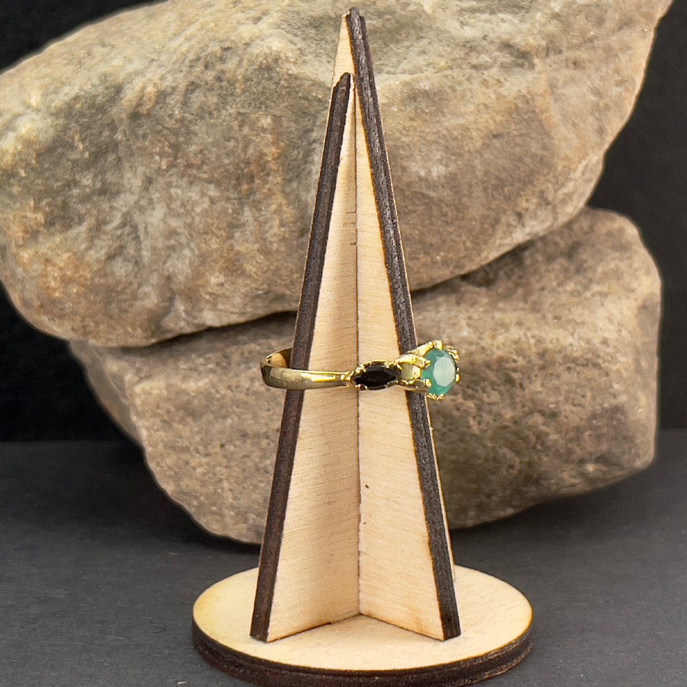 18ct Gold Emerald & Sapphire Dress Ring View VIII