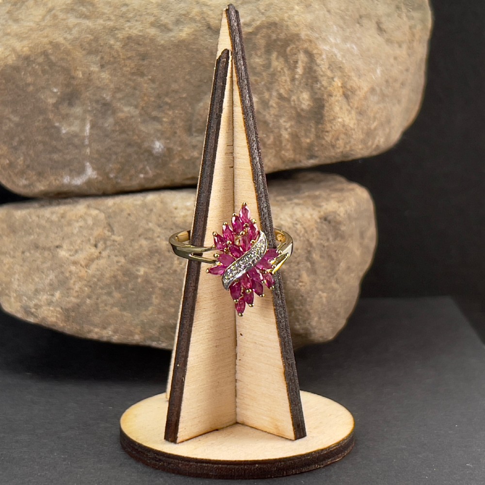 9ct Gold Ruby & Diamond Cocktail Ring View IV