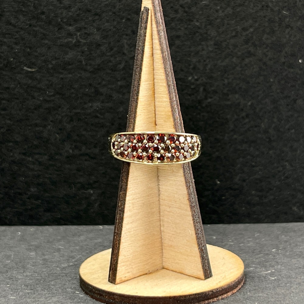 9ct Gold Red Diamond Cluster Ring View X