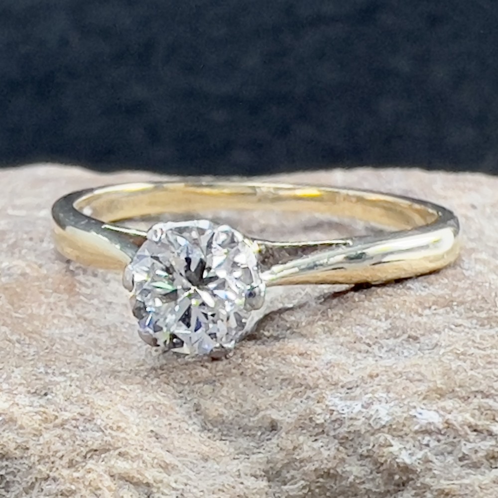 18ct Gold Edwardian Diamond Solitaire Ring