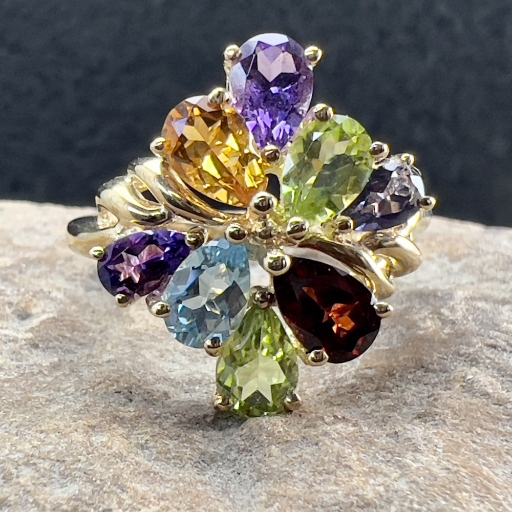 9ct Gold Multi-Gem Dress Ring