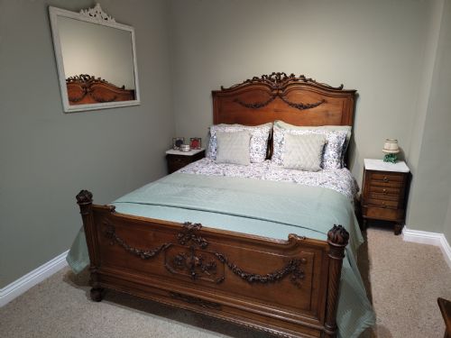antique french king sized bed - CATEGORY: ANTIQUE BEDS - DATED 1910