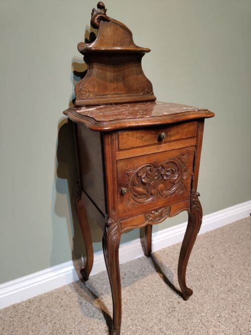 antique french louis xv style bedside cabinet - CATEGORY: ANTIQUE CUPBOARDS - DATED 1920