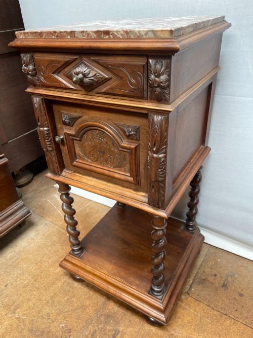 ANTIQUE FRENCH LOUIS XIII BEDSIDE CABINET - ADDITIONAL PHOTO 1