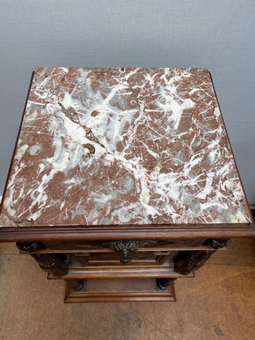 ANTIQUE FRENCH LOUIS XIII BEDSIDE CABINET - ADDITIONAL PHOTO 2