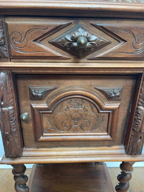 ANTIQUE FRENCH LOUIS XIII BEDSIDE CABINET - ADDITIONAL PHOTO 3