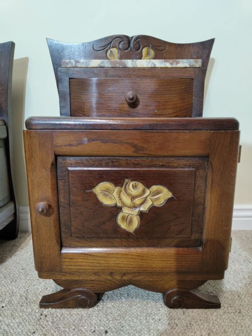 ANTIQUE PAIR OF DECO BEDSIDE CABINETS - ADDITIONAL PHOTO 3