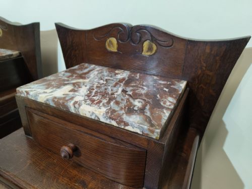 ANTIQUE PAIR OF DECO BEDSIDE CABINETS - ADDITIONAL PHOTO 6