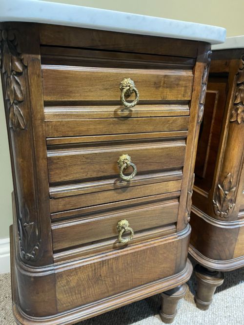 ANTIQUE PAIR OF BEDSIDE CABINET - ADDITIONAL PHOTO 6