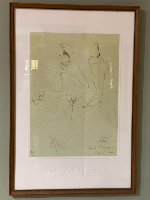 jean cocteau chanel lithiograph - CATEGORY: ANTIQUE ART - DATED 1920